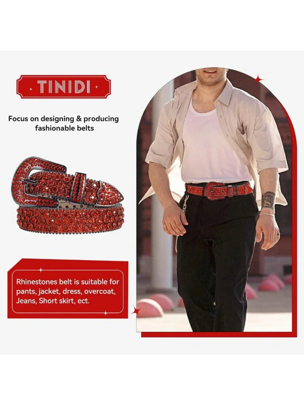 Luxury Rhinestone Belt for Men & Women | Bling Crystal Studded Western Style